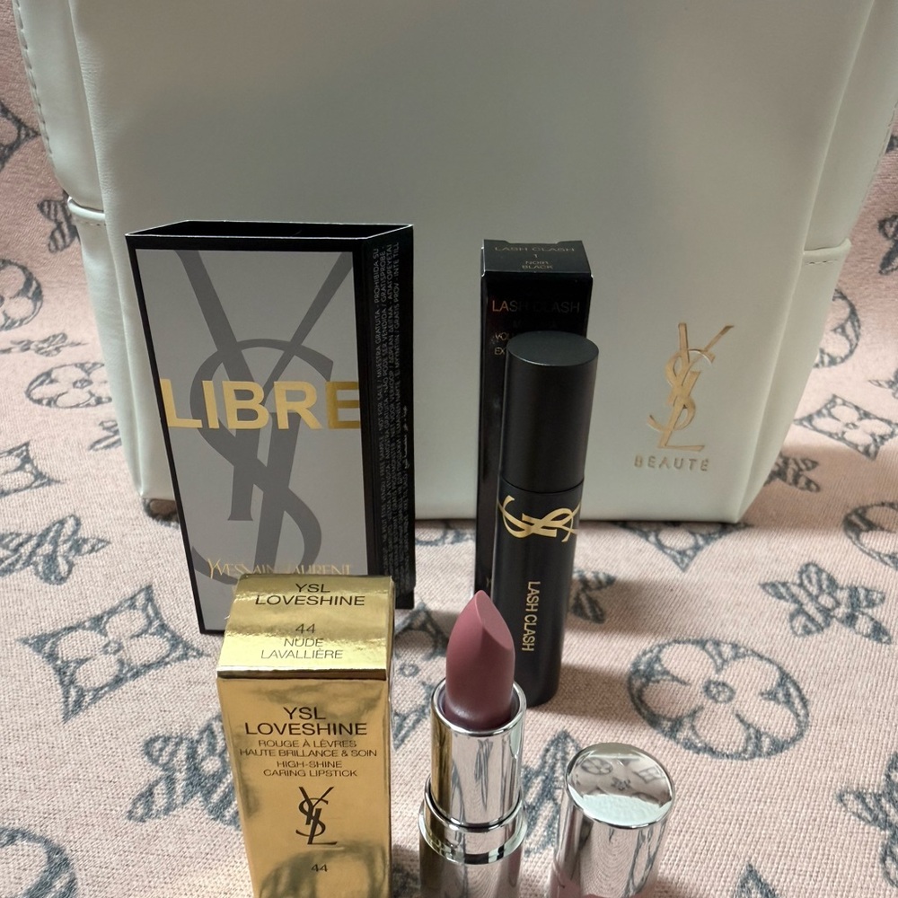 💚🩷Yves Saint Laurent Beauty minis Set with White Makeup Pouch - Picture 2 of 2